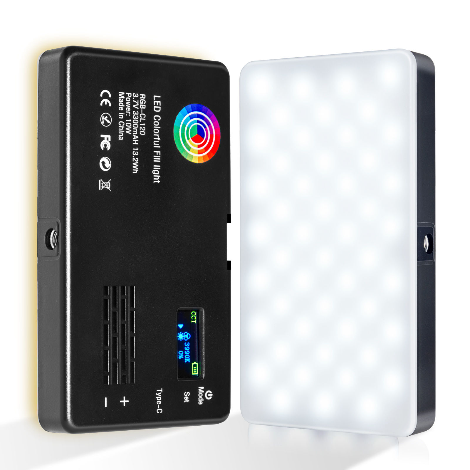 RGB LED Camera Light Full Color Output Video Lamp Kit Dimmable 2500K-8500K Bi-Co