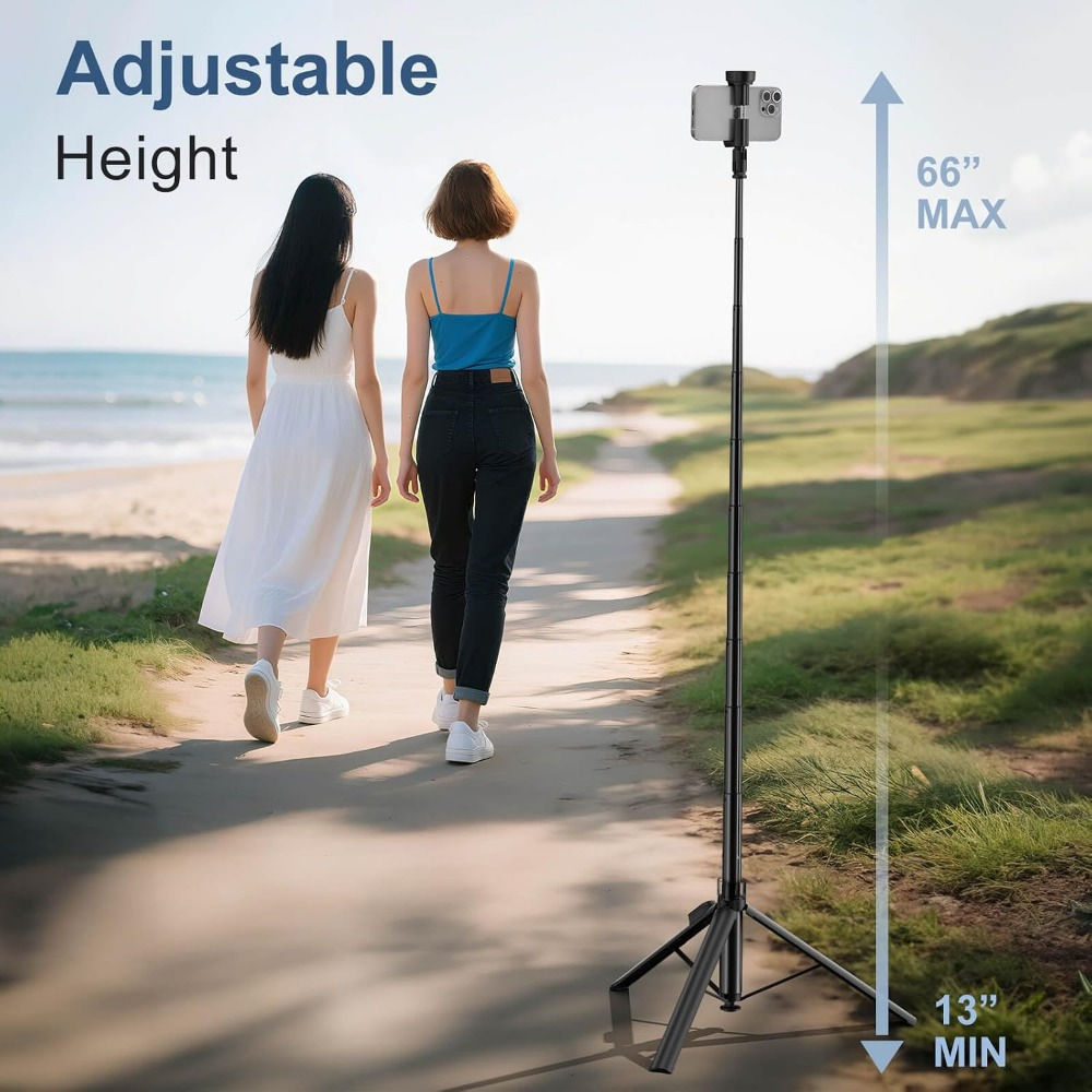 66" Tripod Stand for Video Recording, Live Streaming & Selfies, Adjustable for C