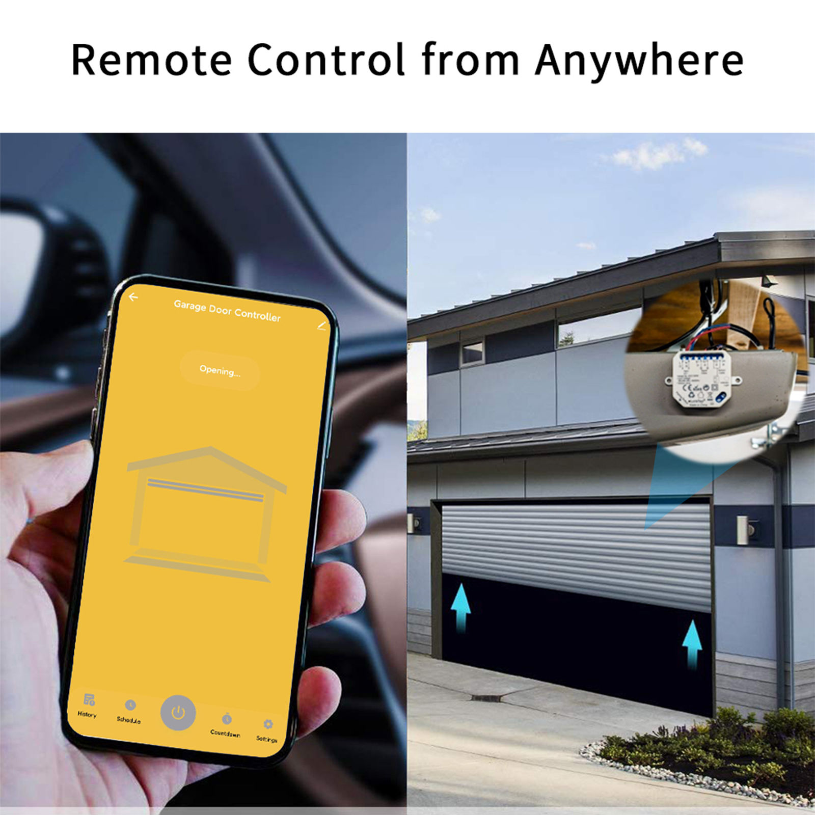 LoraTap Tuya Smart Life Garage Door Opener Controller Wired Sensor Security Earl