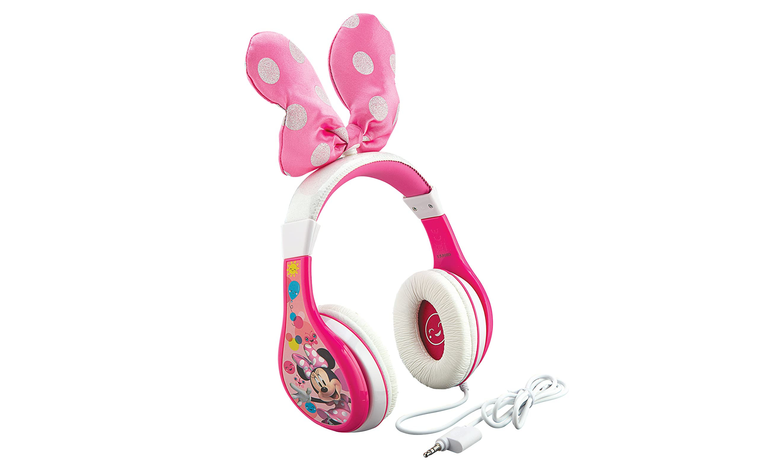 eKids Minnie Mouse Headphones for Kids Wired Headphones for School Home or Trave