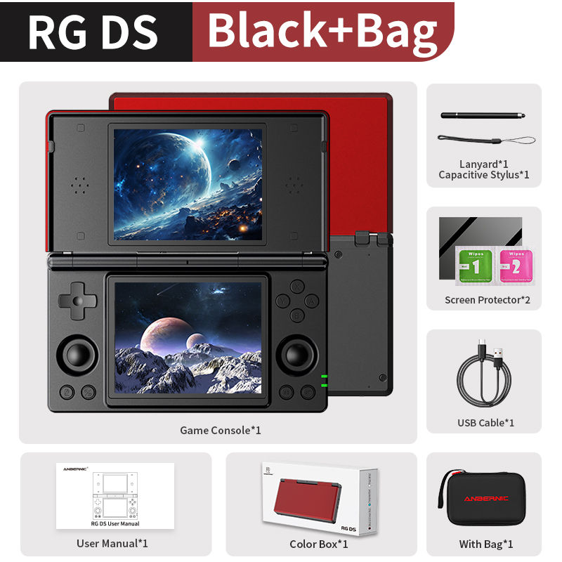 Anbernic RG DS Handheld Game Console 4" IPS Dual Screen Android 4000mAh Flip Vid