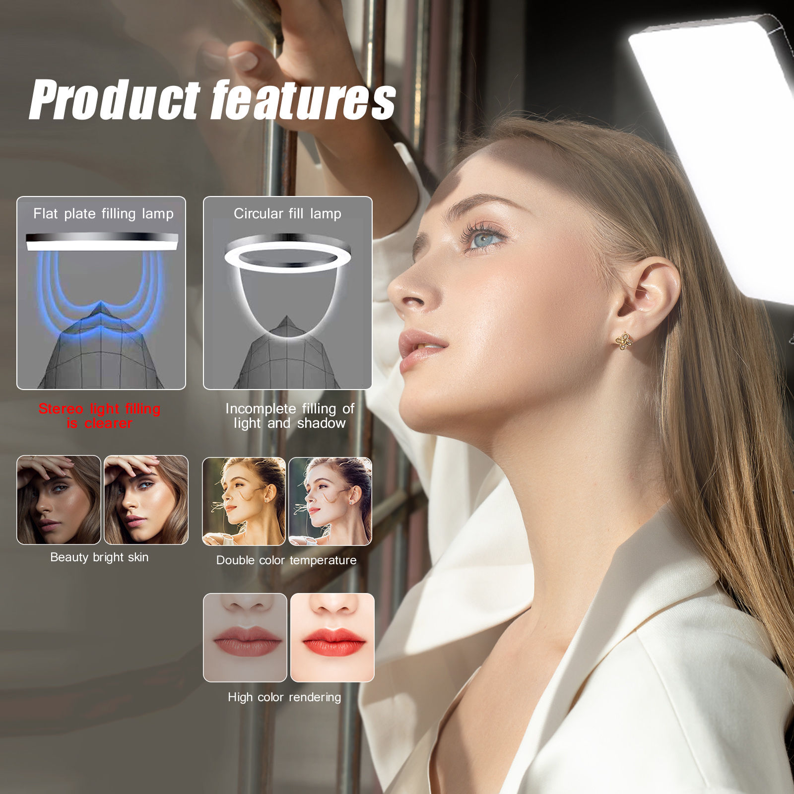 LED Video Lights Conference Photography Lighting Selfie Light Photo Studio Lamp