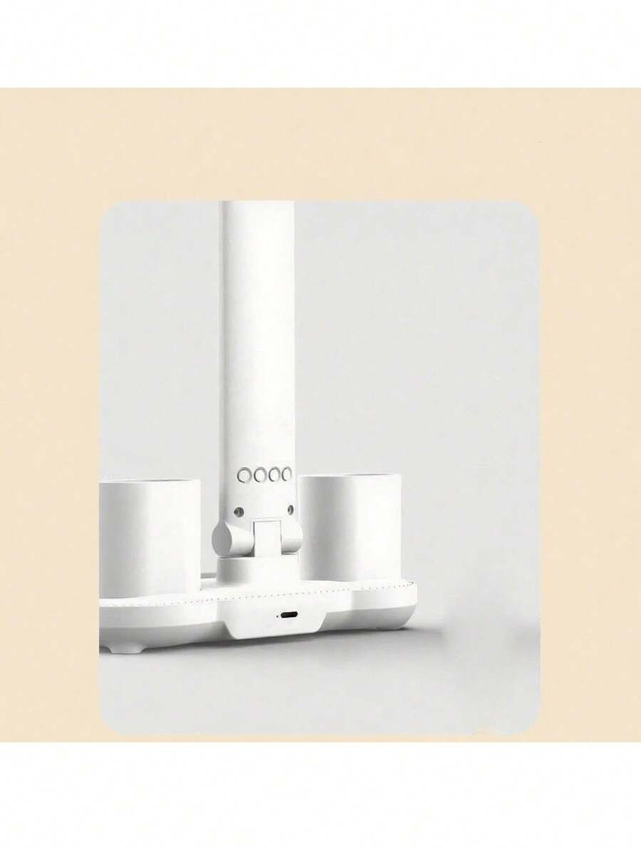 1 Double-Head Pen Holder Desk Lamp, White Light With Three Levels Of Brightness