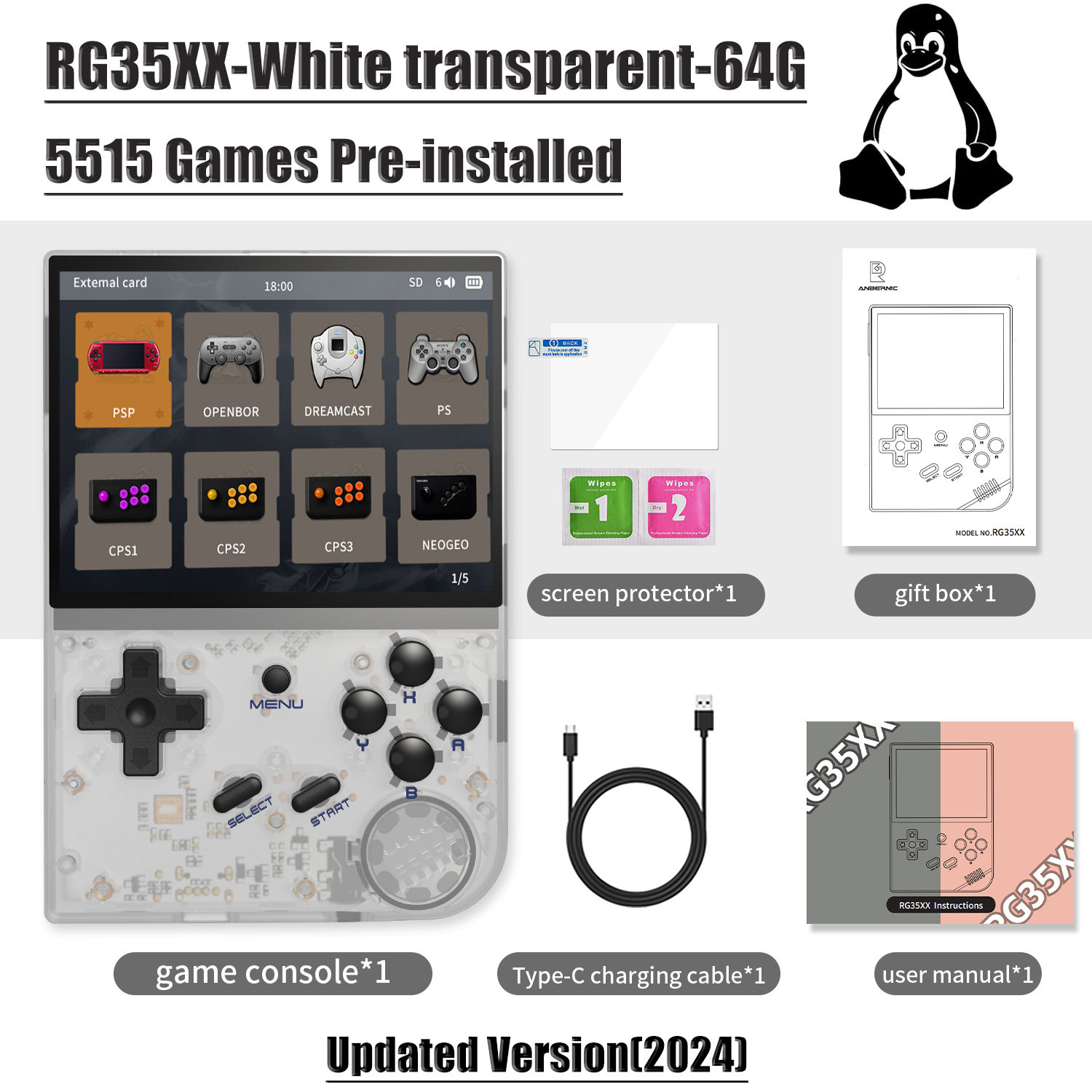 Anbernic 64 Bit RG 35XXPRO RG35XX PLUS Retro Handheld Game Player Built-in 64G T