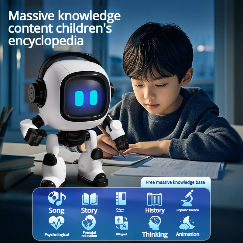 AI Interactive Desk Robot with Voice Recognition Feature Talking Companion, Lear