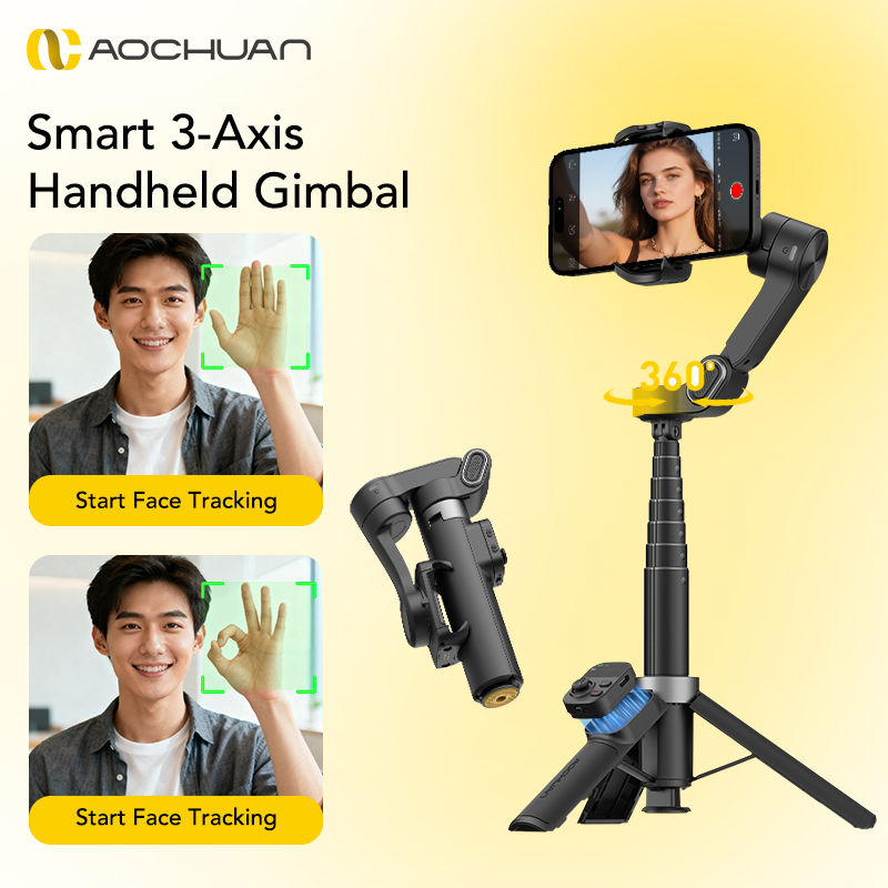 AOCHUAN Smart X3 360° Pan Rotation Gimbal Stabilizer For iPhone And Android Sma