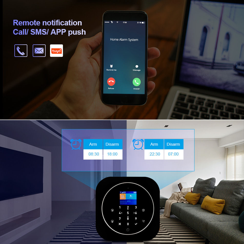 KERUI 2G GSM WIFI Alarm for Home Security Protection Tuya Smart Burglar Alarm Sy