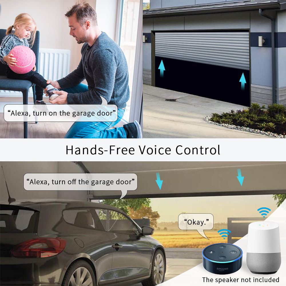 LoraTap Tuya Smart Life Garage Door Sensors Opener Controller WiFi Switch Alexa