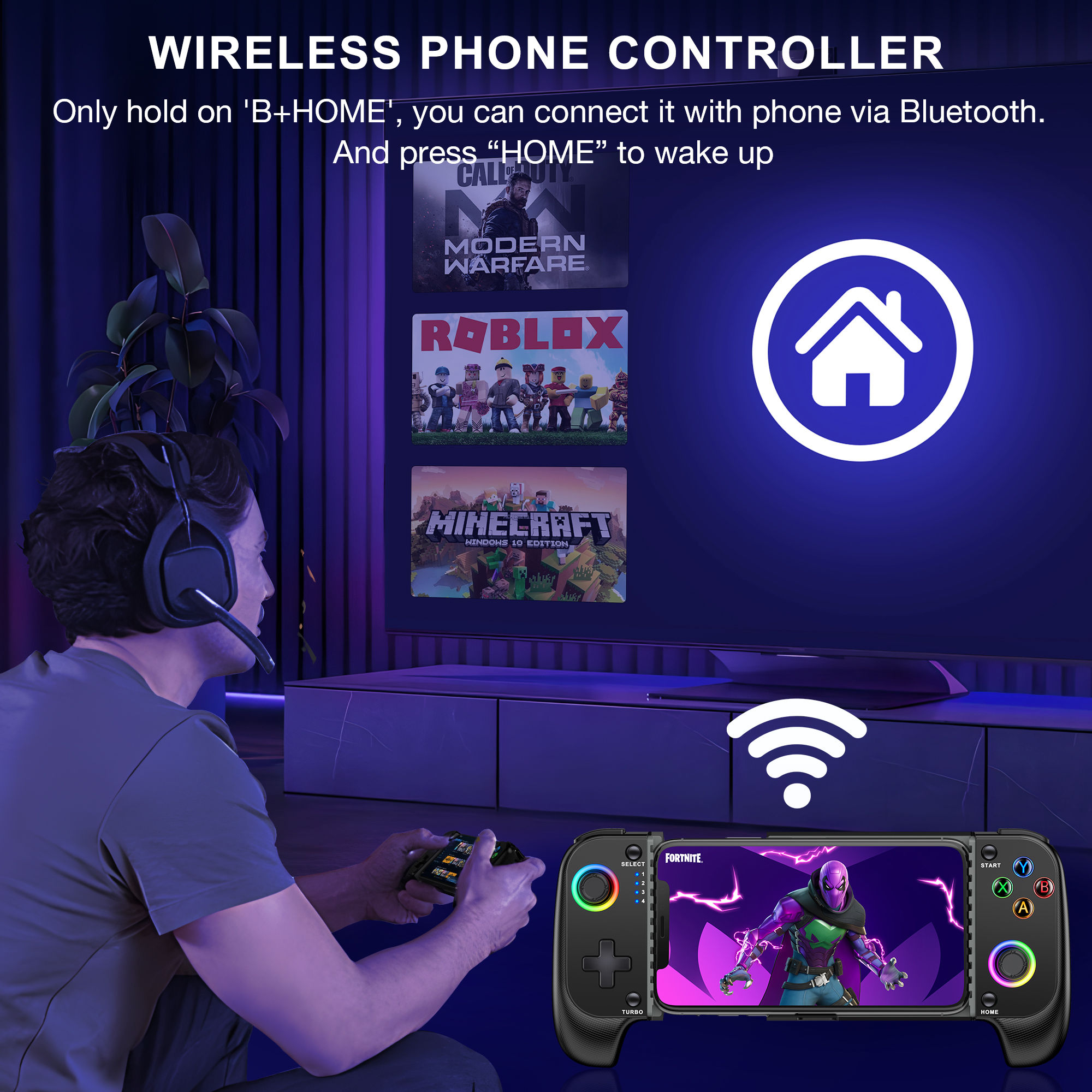 BEBONCOOL MC100 Gamepad Telescopic For Apple IOS Android PUBG COD Stretch Wirele