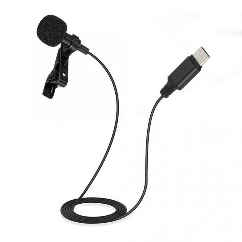 USB C Lavalier Lapel Microphone for Video Recording Mini Type C/3.5mm Clip-on Mi