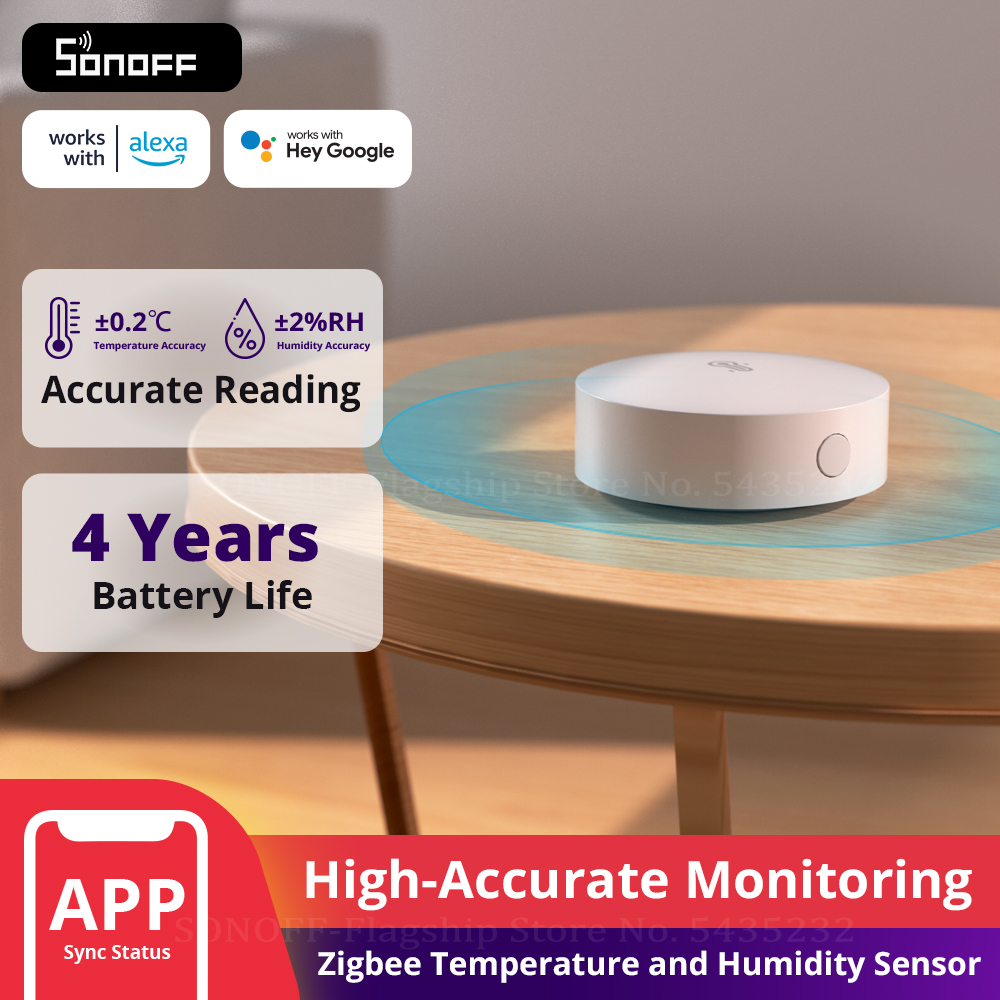 SONOFF SNZB-02P Zigbee Temperature and Humidity Sensor Smart Home Thermometer De