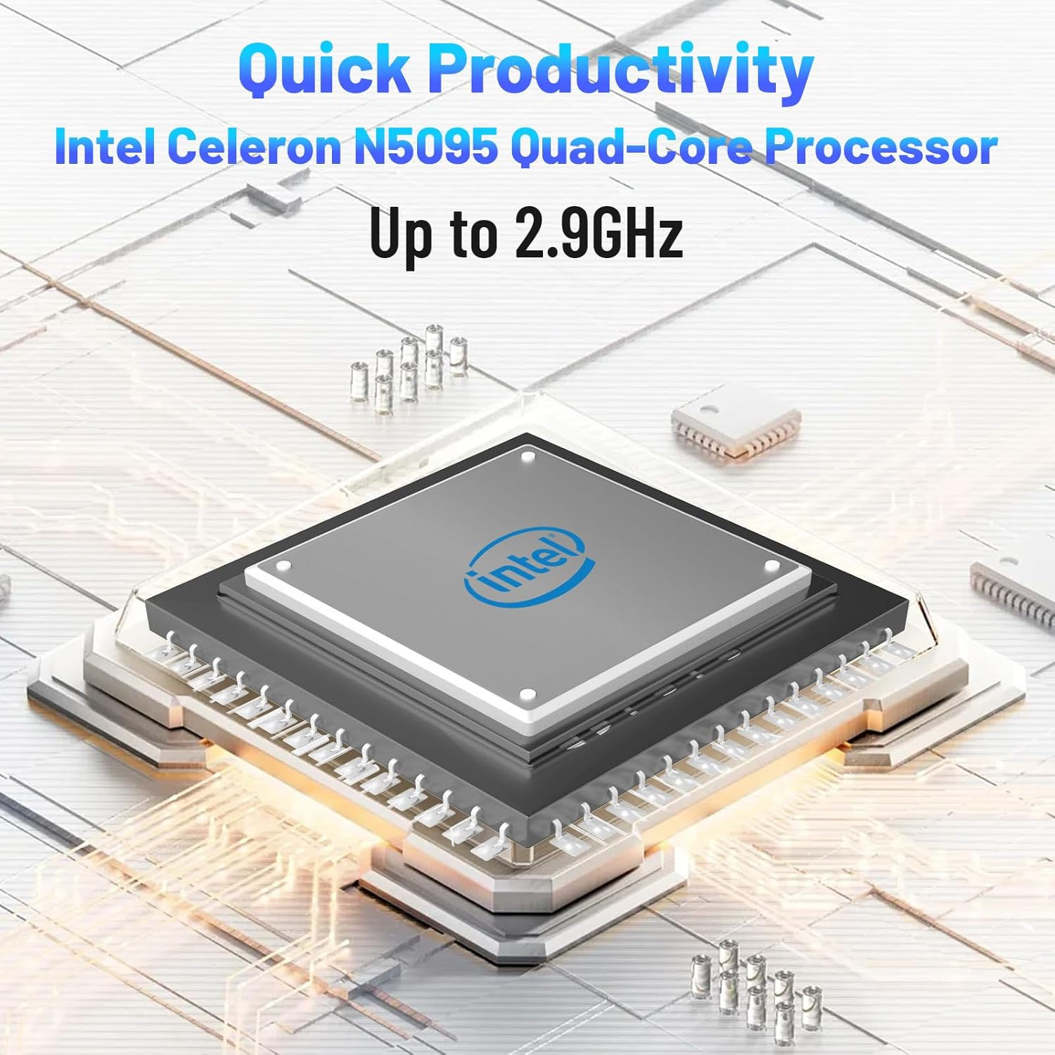 15.6 Inch Laptop Windows 11 Notebook 16G RAM 512GB SSD Quad-Core Intel Celeron N