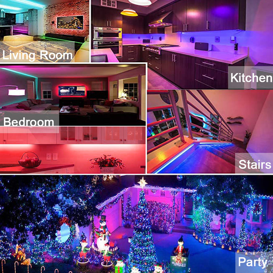 Wifi Led Strips Light Bluetooth Music Sync Smart Google Control Rgb 5050 Adhesiv