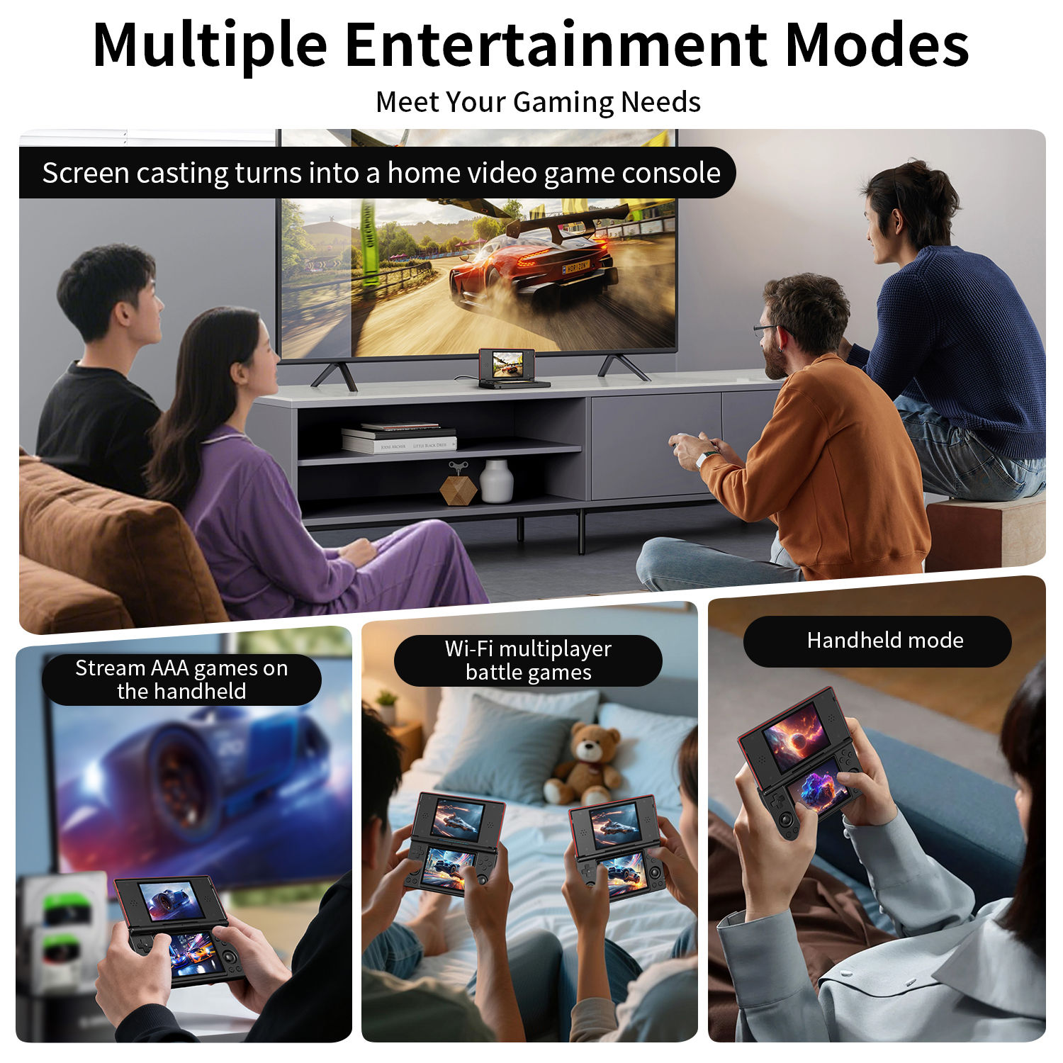 Anbernic RG DS Handheld Game Console 4" IPS Dual Screen Android 4000mAh Flip Vid