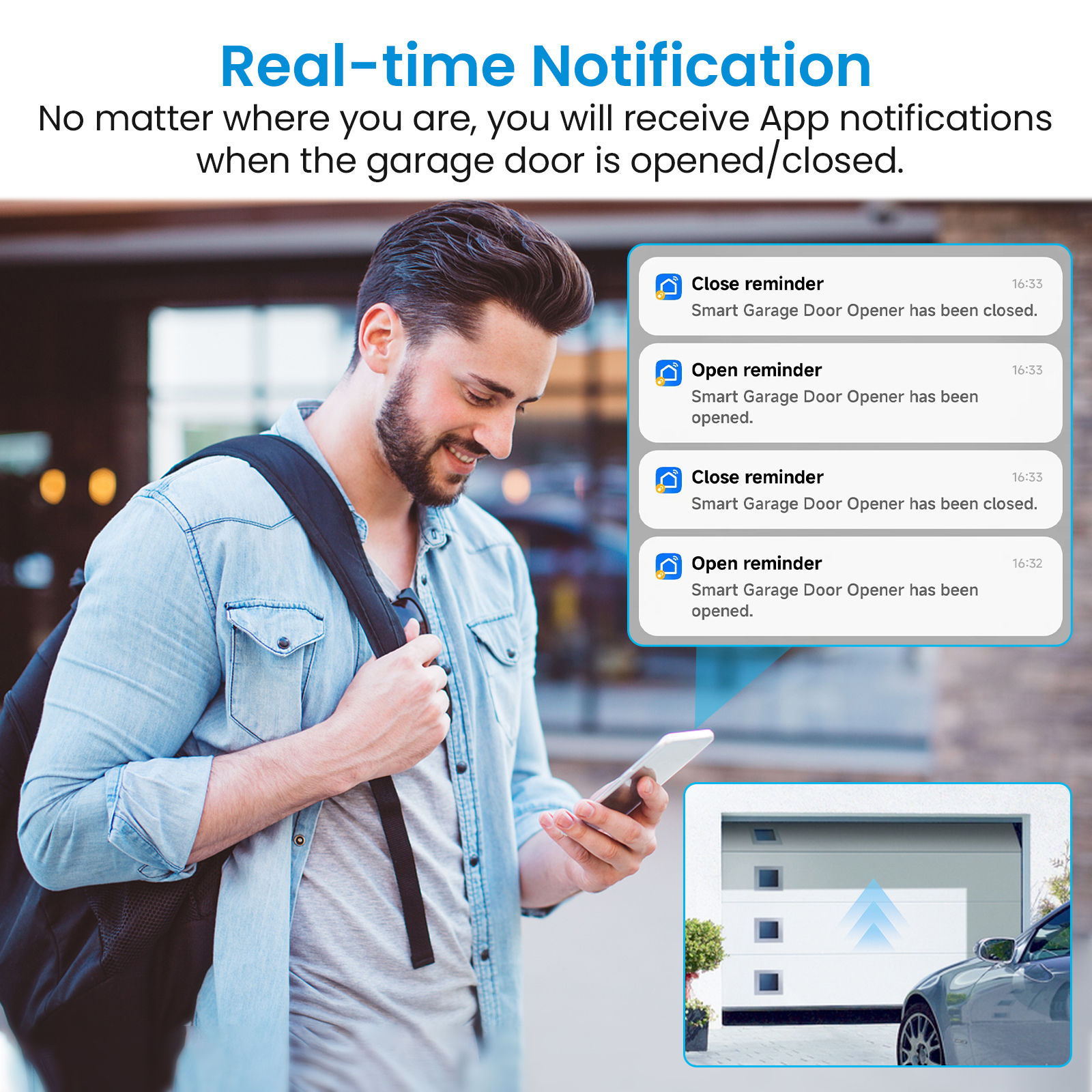 LoraTap Tuya Smart Life Garage Door Opener Controller Wired Sensor Security Earl