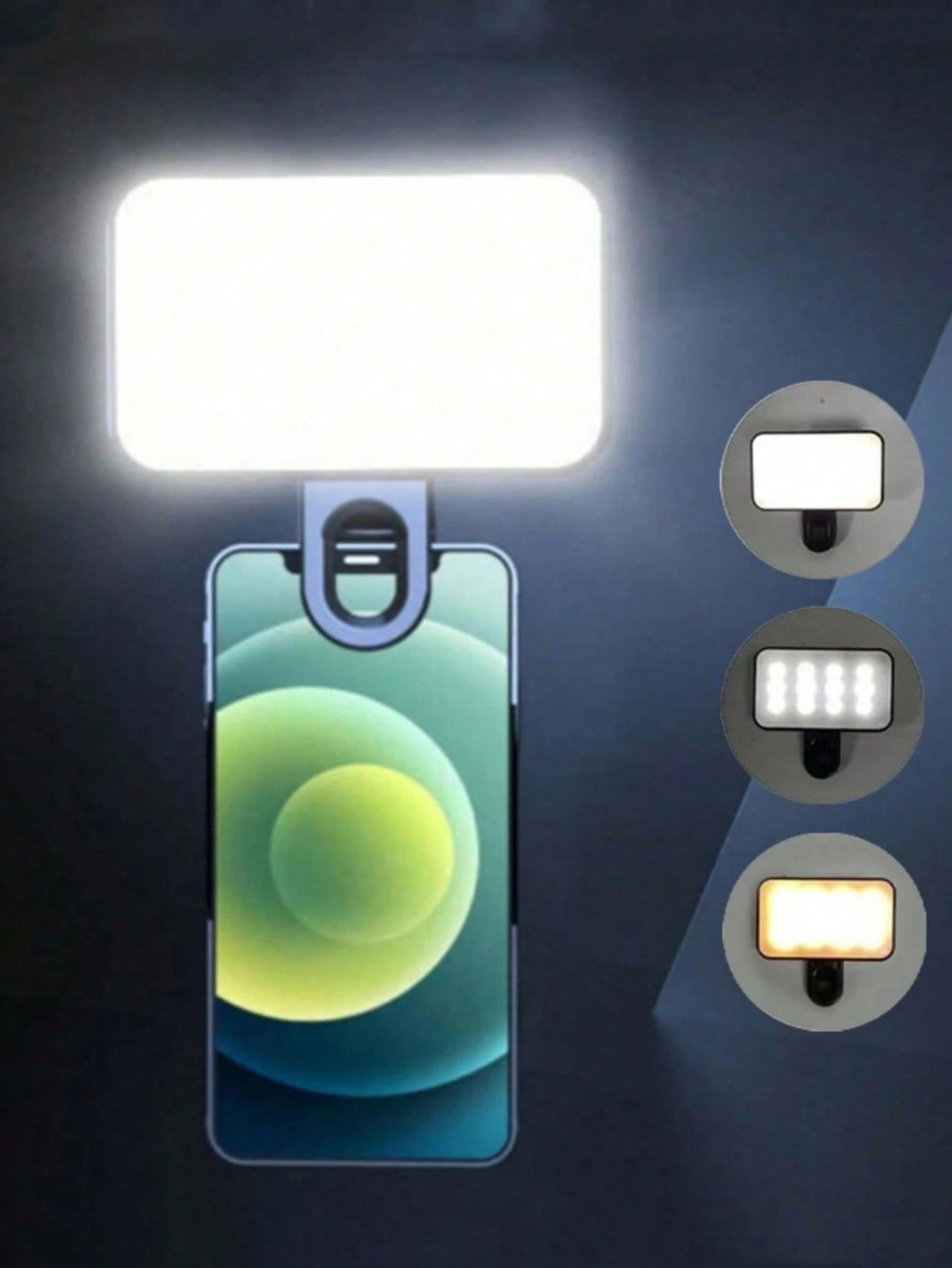 Portable Clip-on Phone Ring Light, Rechargeable LED Selfie Fill Light 3 Modes fo