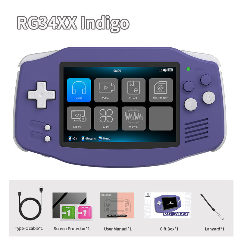 ANBERNIC RG34XX Retro Handheld Game Console 3.4" IPS Screen Linux 64-bit Video G
