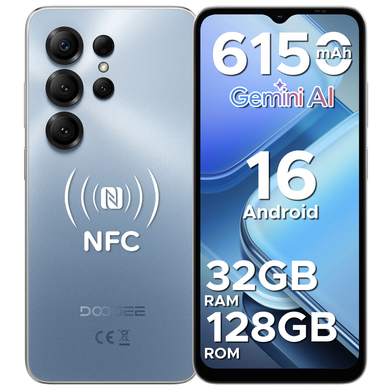 DOOGEE Note56X Pro Cell Phone Android 16 6.56'' HD+ 90Hz Display 32GB+128GB 6150
