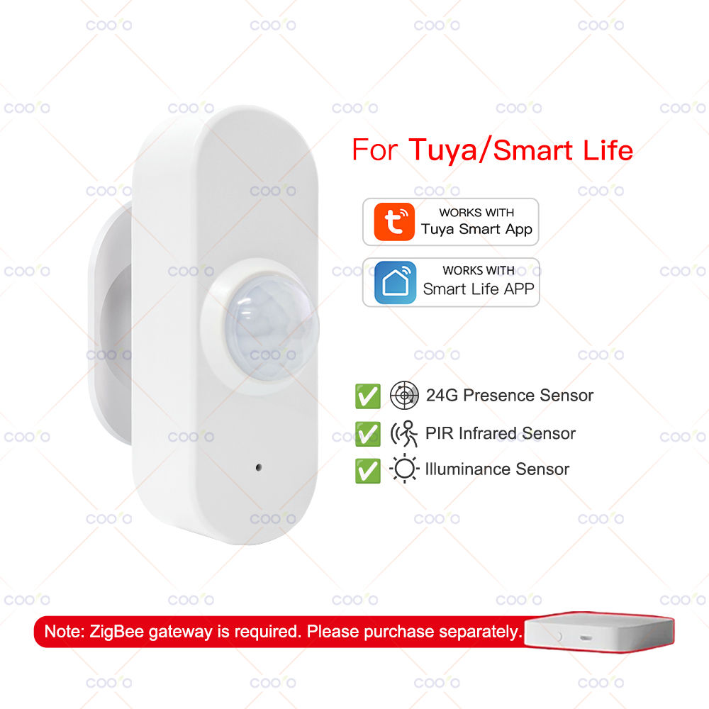24G MmWave Radar Human Presence Sensor+PIR Motion Sensor Light Temperature Humid