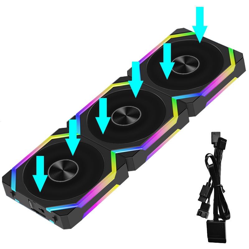 JUMPEAK CS120 ARGB Cooling Fan 360mm Modular Stackable Splicing PWM Silent 120mm