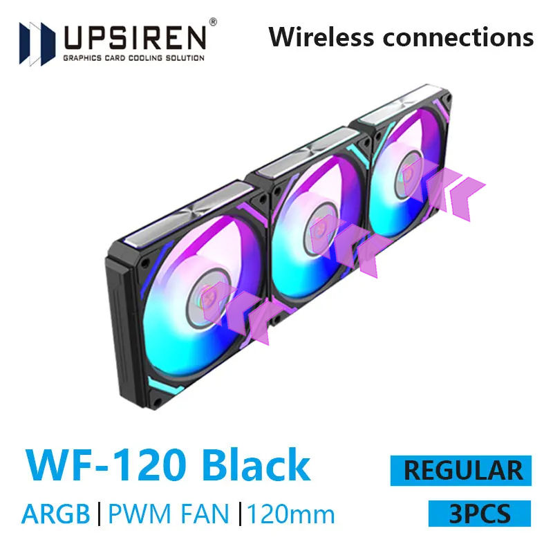 UPSIREN WF-120 ARGB PWM 3PCS Chassis fanARGB120mm/4PIN PWM/ Magic Color Wireless
