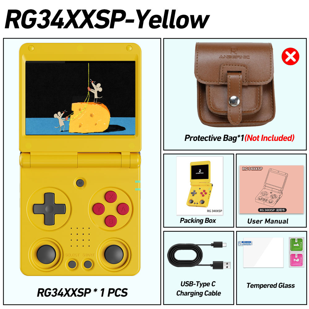 Anbernic RG34XXSP 3.4-Inch IPS Linux 64-bit Game Console H700 Quad-Core 1GB Retr