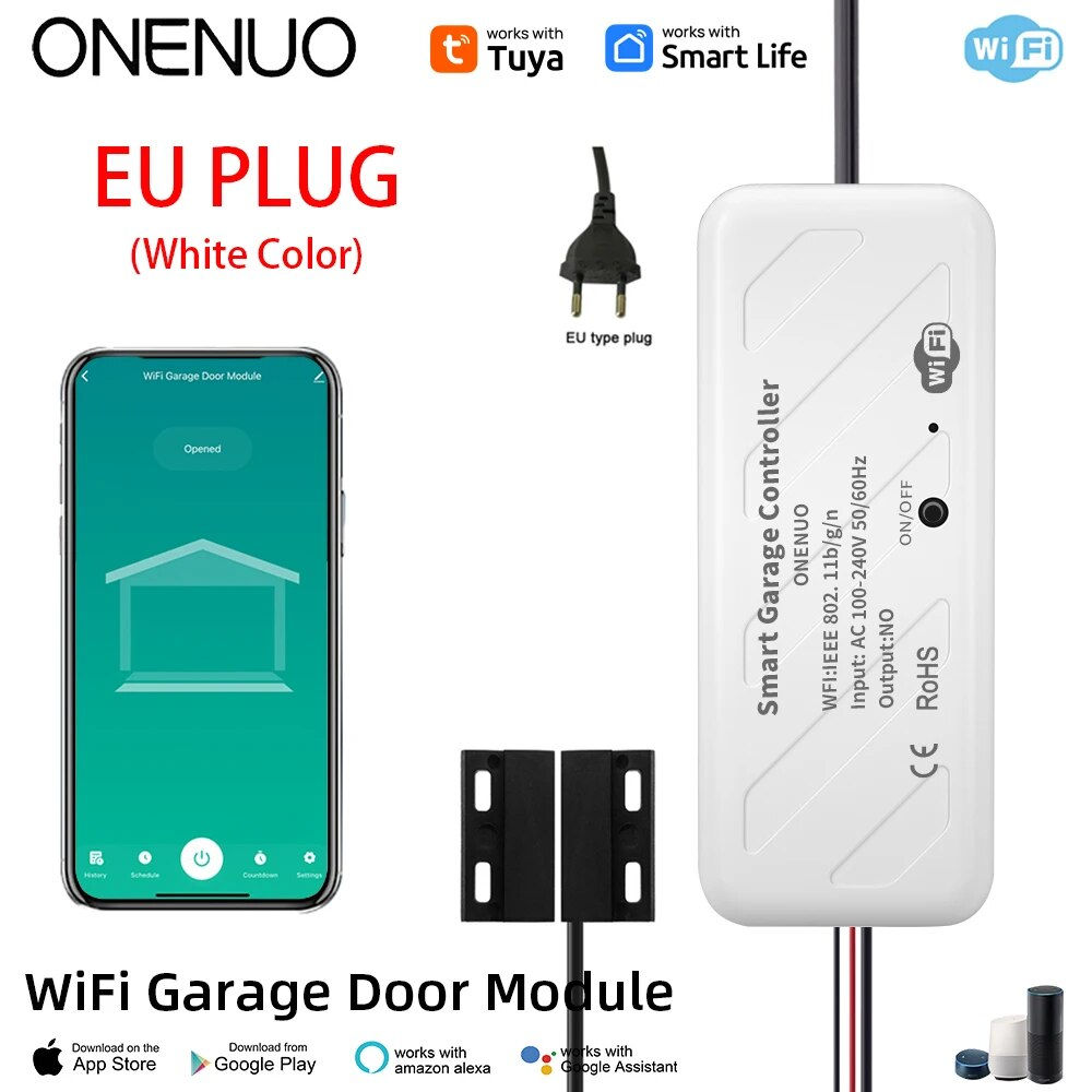 Tuya WiFi Switch Garage Door Controller Smart Door Opener Work with Alexa Google