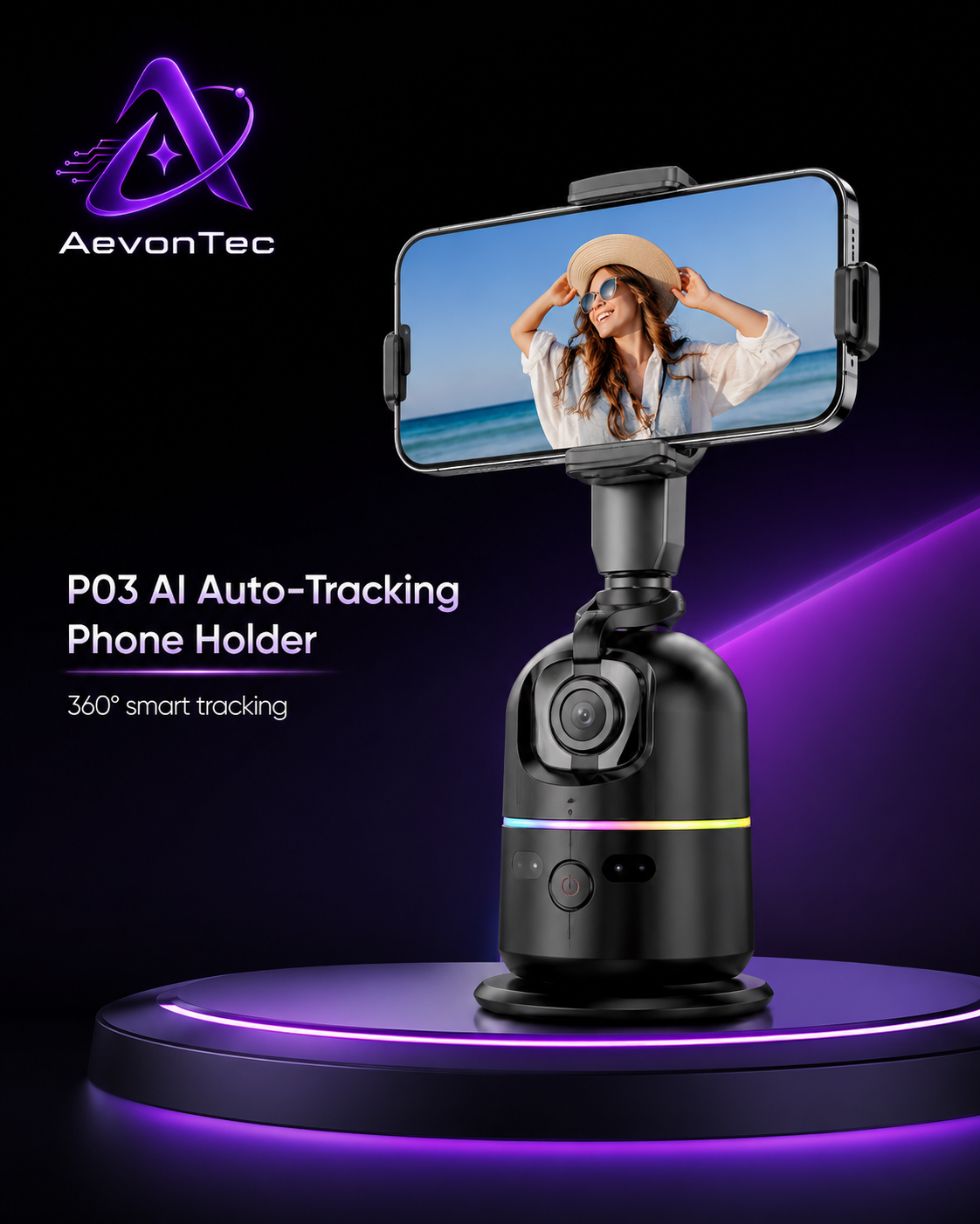 P03 AI 360° Auto-Tracking Phone Holder