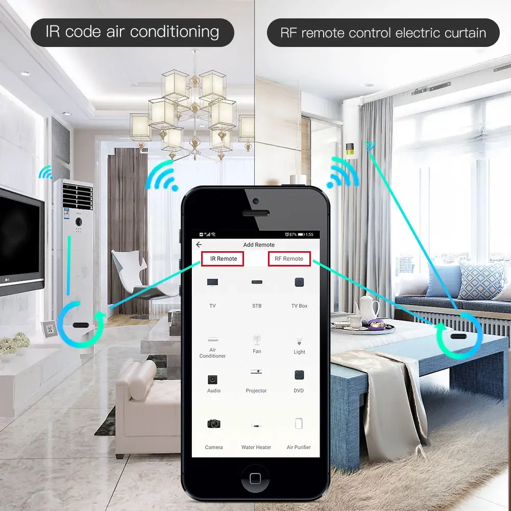 MOES New WiFi RF IR Universal Remote Controller RF Appliances Appliances Tuya Sm