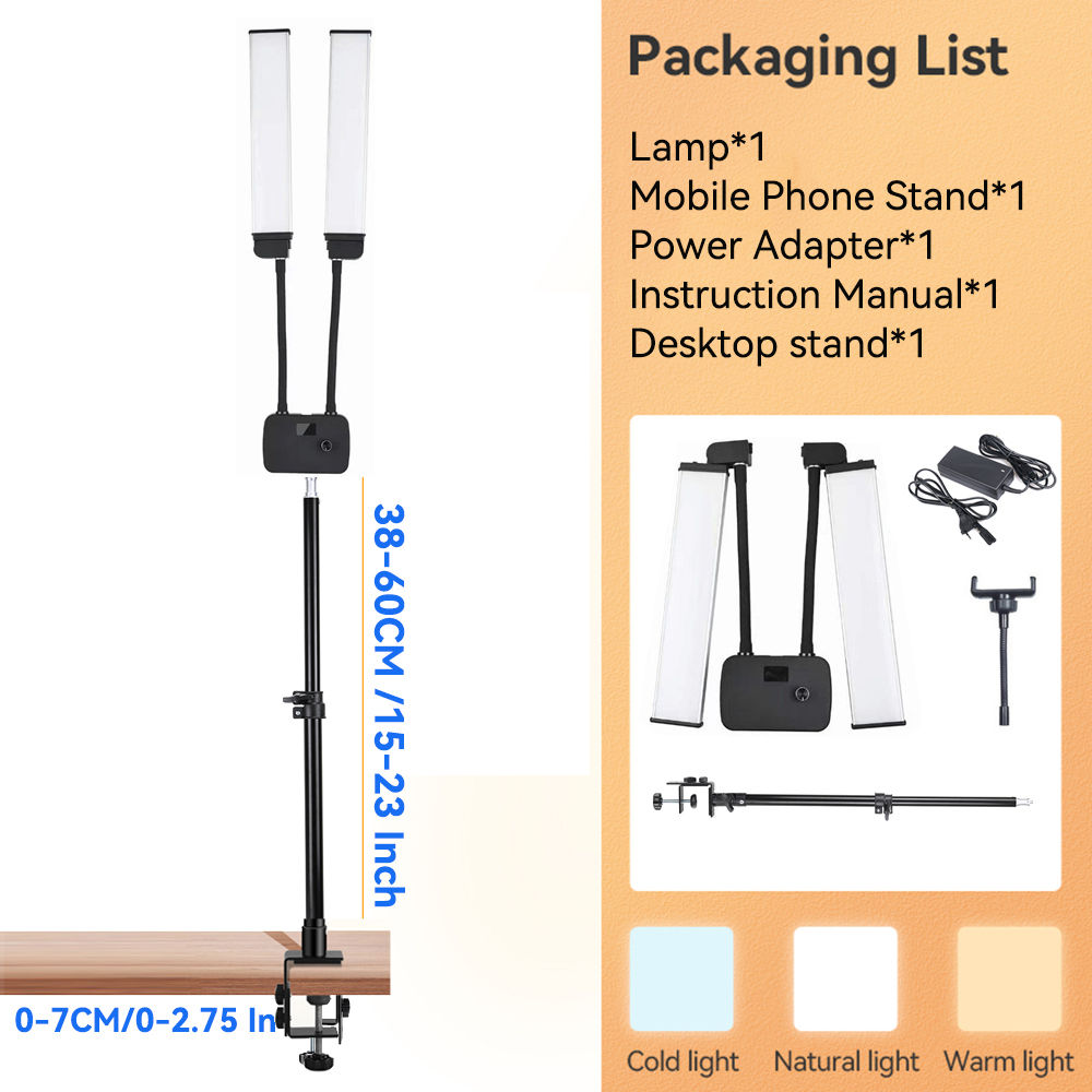 Double Arms LED Fill Light Photo Studio Long Strips LED Ring Lamp with Tripod LC