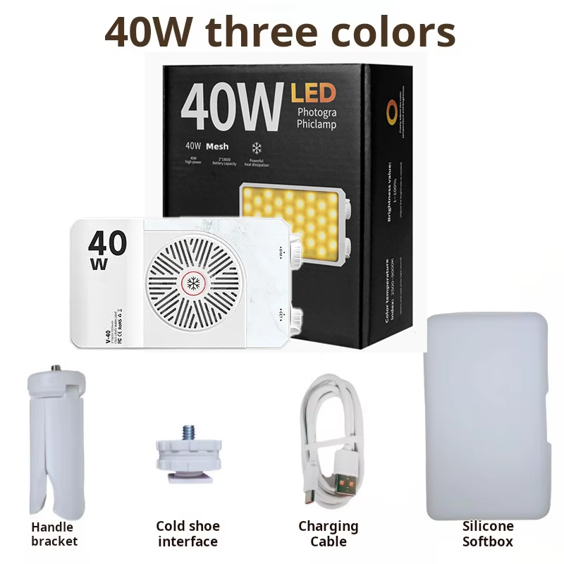 40W Mini Portable LED Fill Video Light with Built-In Rechargeable Battery Fill L