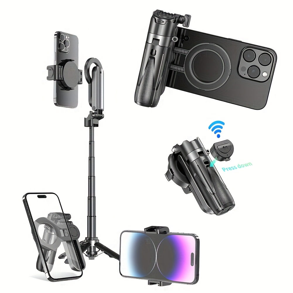 P15mini-C Magnetic Selfie Stick with Remote Extendable Cell Phone Tripod Stand C
