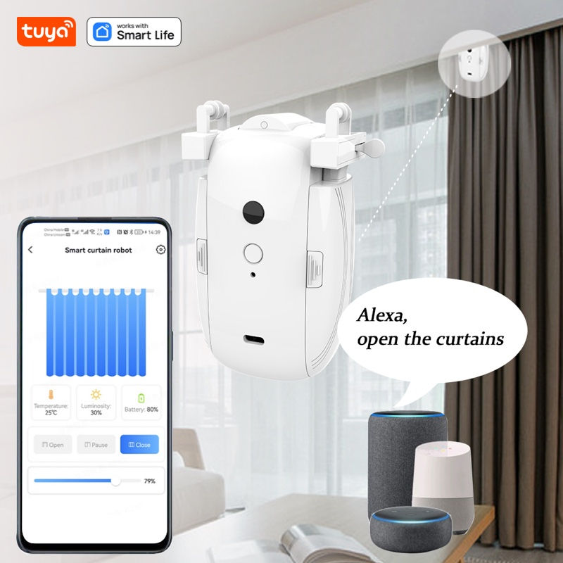 Tuya Smart Curtain Robot WiFi APP Remote Control/Voice Control(Alexa Google Siri