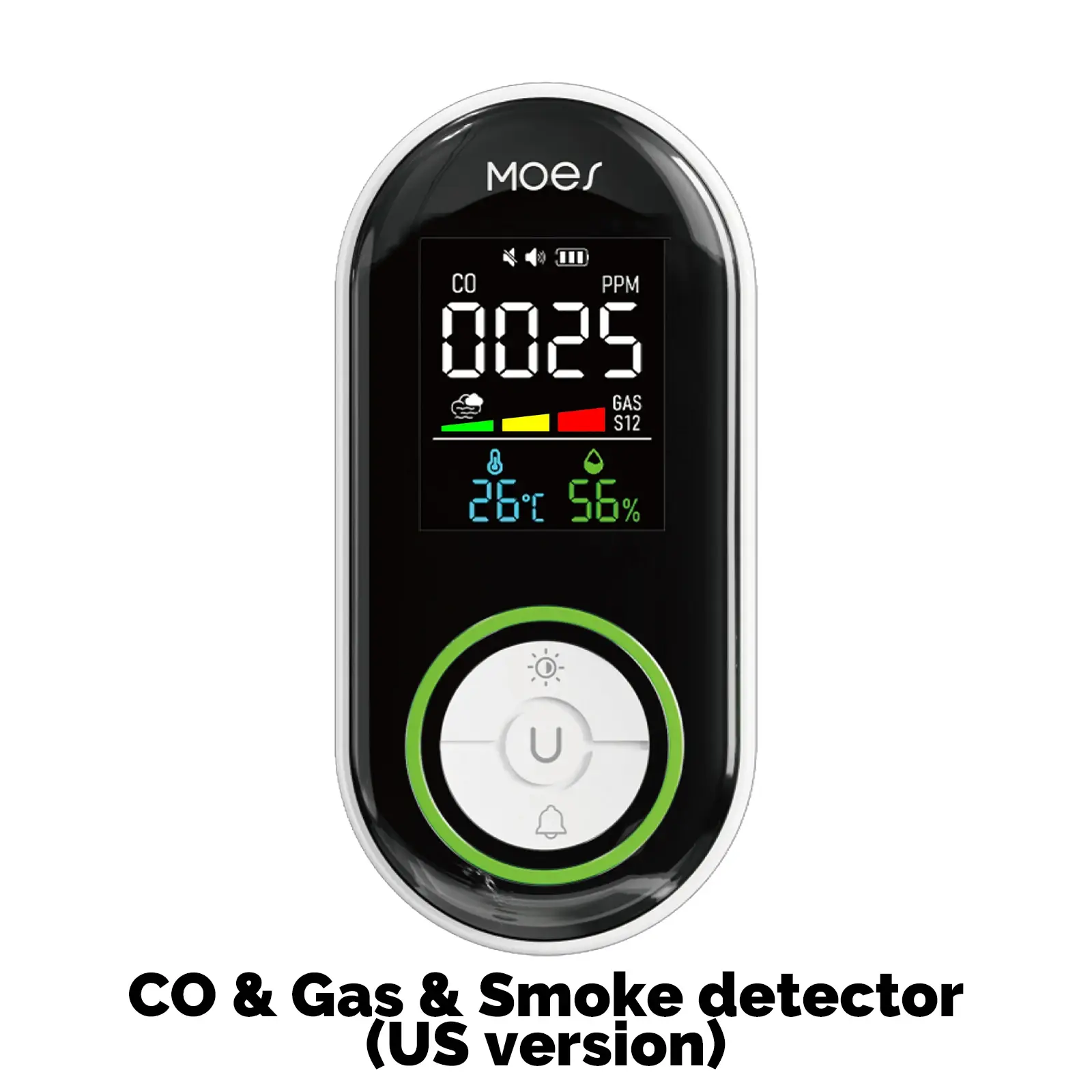 MOES CO Smoke Gas Detector Alarm Plug-in Carbon Monoxide Sensor Warning LED Disp
