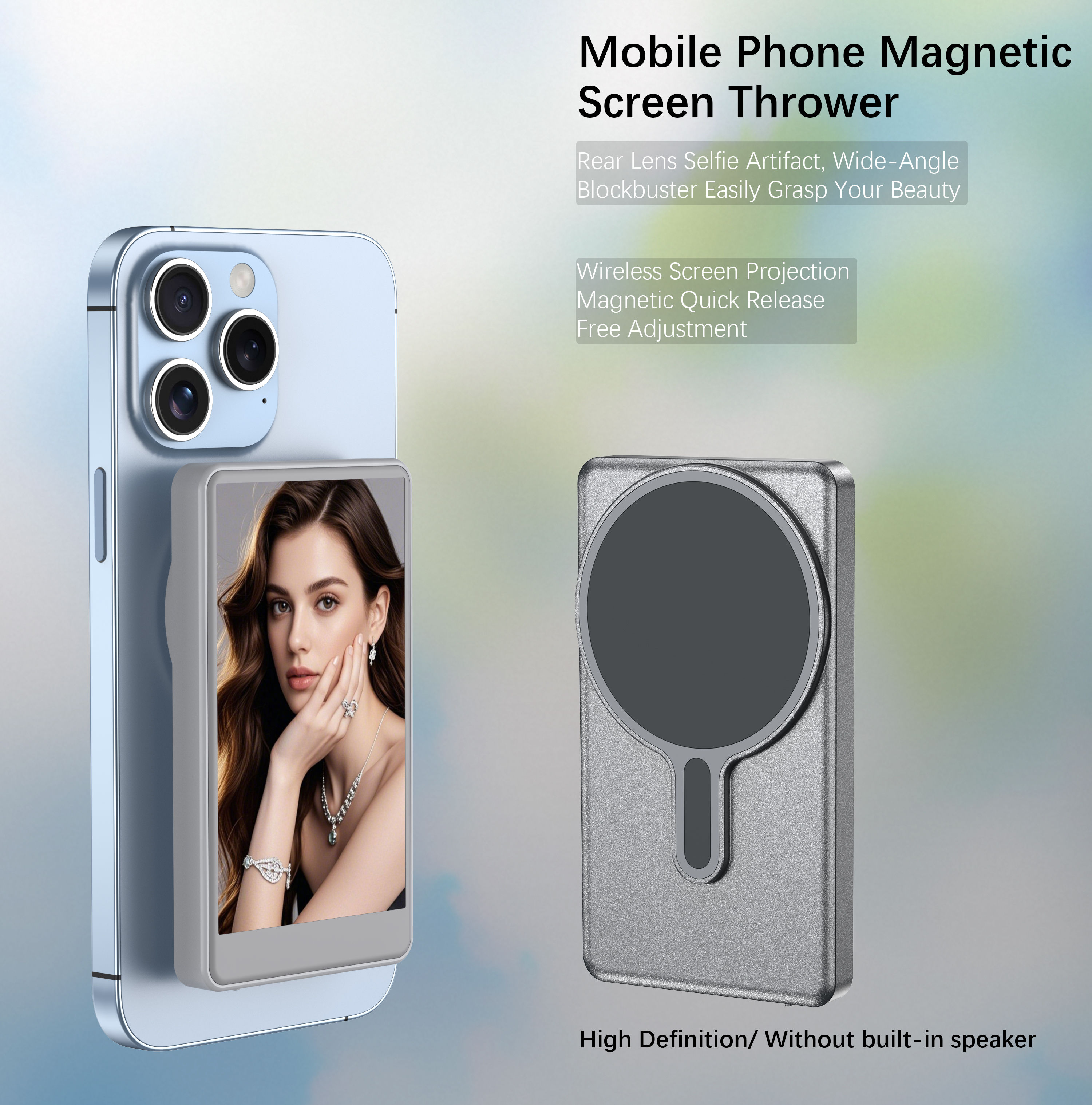 Vlog Selfie Monitor Screen for Phone (Not Support iPhone 17) or Selfie Vlog , Ma