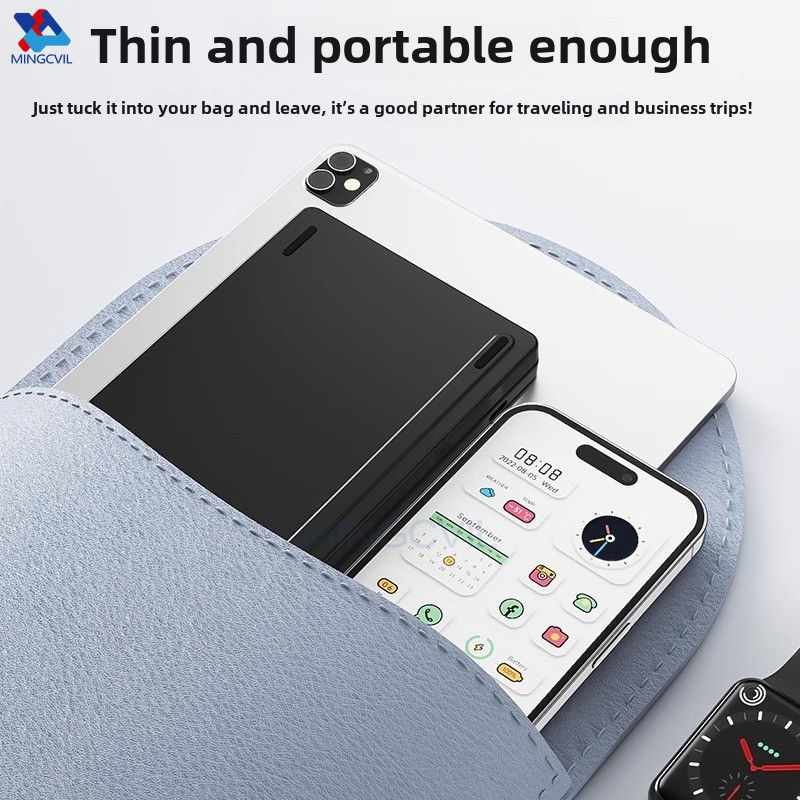 MINGCVIL Mini Foldable Wireless Keyboard Slim Portable Bluetooth Keyboard Rechar