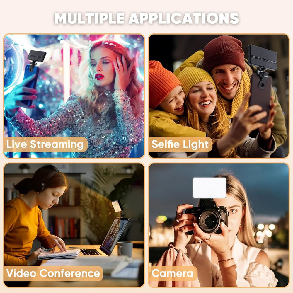 LED Selfie Light 120 LED 3000Mah Rechargeable Phone Light Clip 3 Light Modes Rin