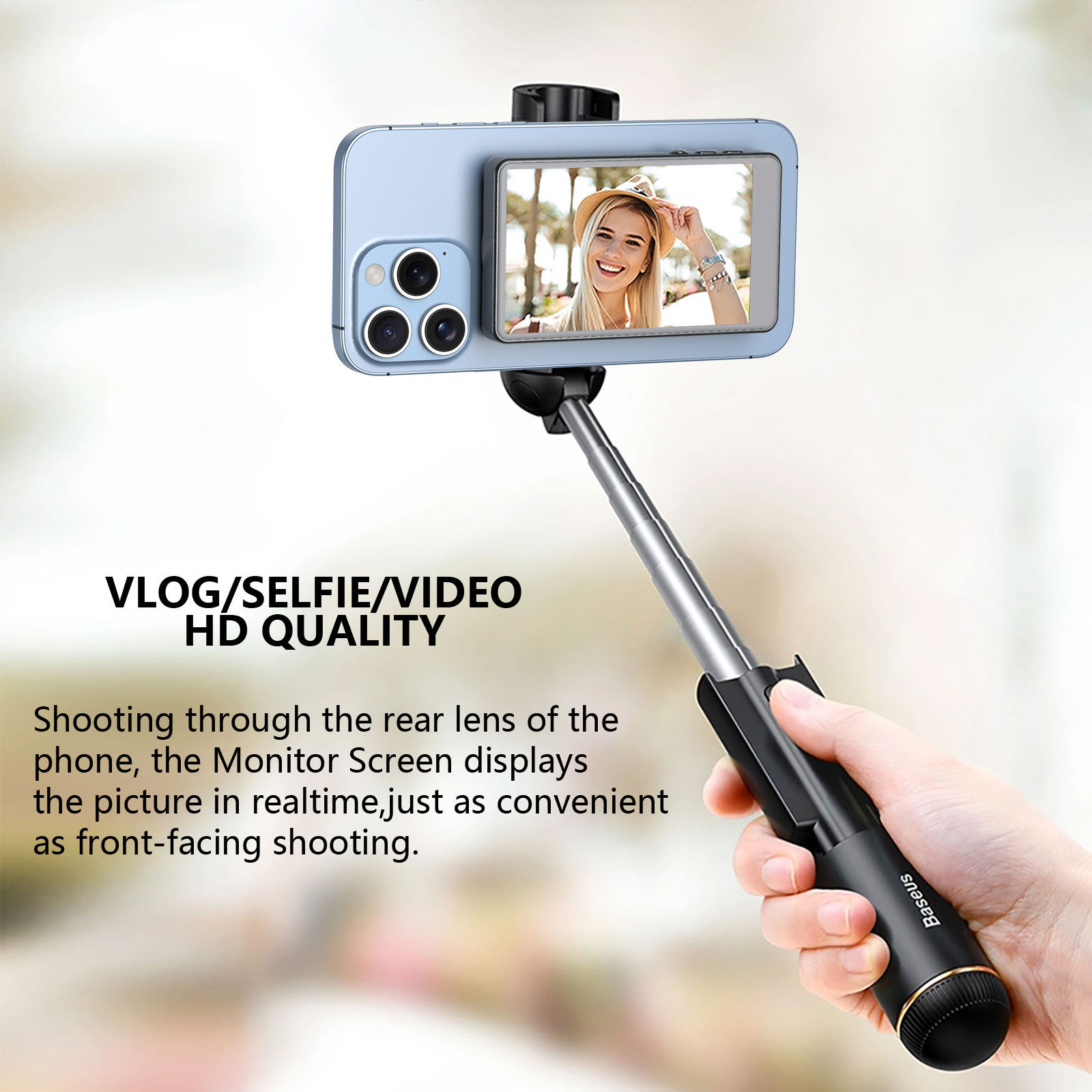 Vlog Selfie Monitor Screen for Phone (Not Support iPhone 17) or Selfie Vlog , Ma