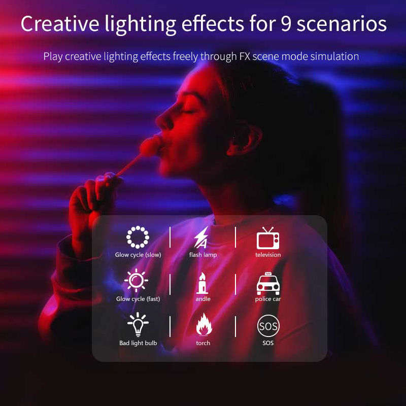 RGB Video Light Portable Photography On-Camera 2500K-9000K CRI 95+ LED Color lig
