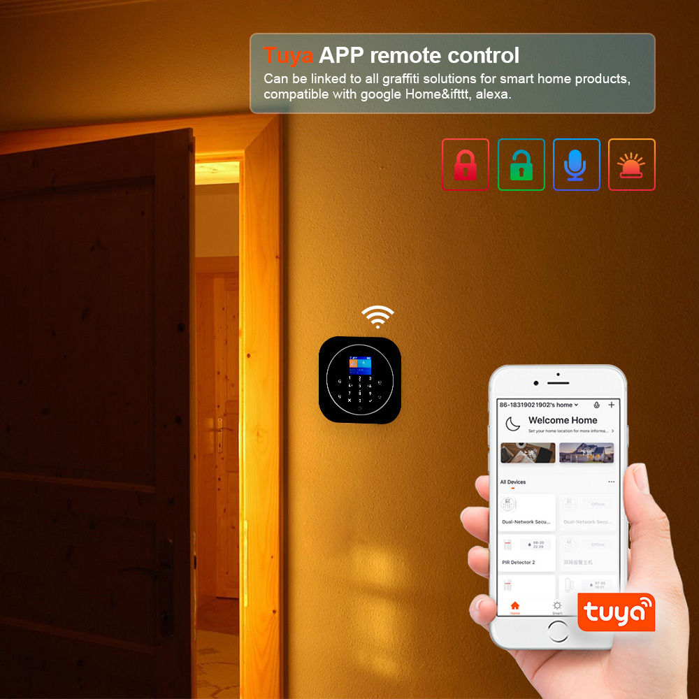 KERUI 2G GSM WIFI Alarm for Home Security Protection Tuya Smart Burglar Alarm Sy