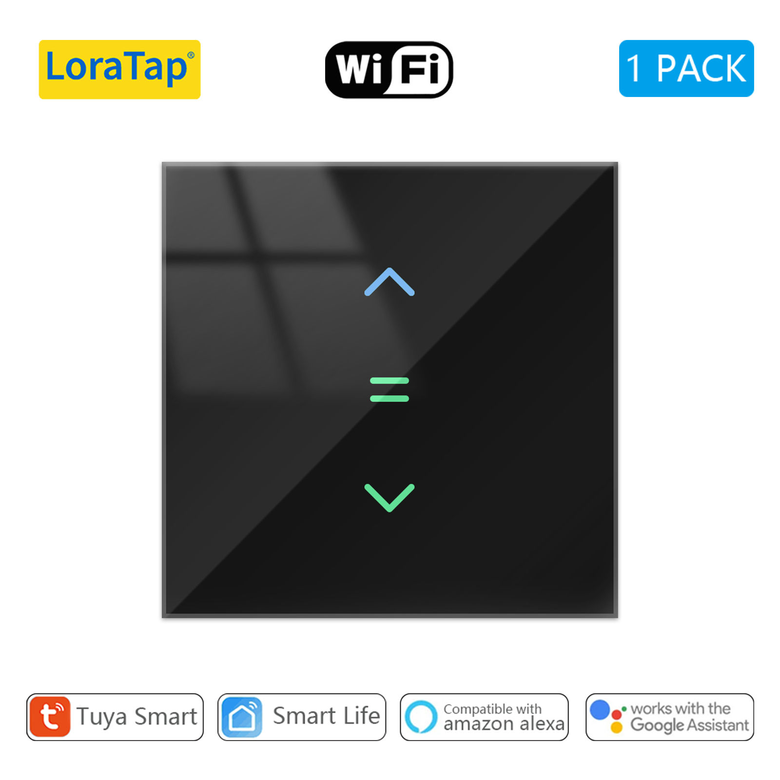 LoraTap WiFi Curtains Blinds Roller Shutter Switch Backlight Tuya Smart Life App