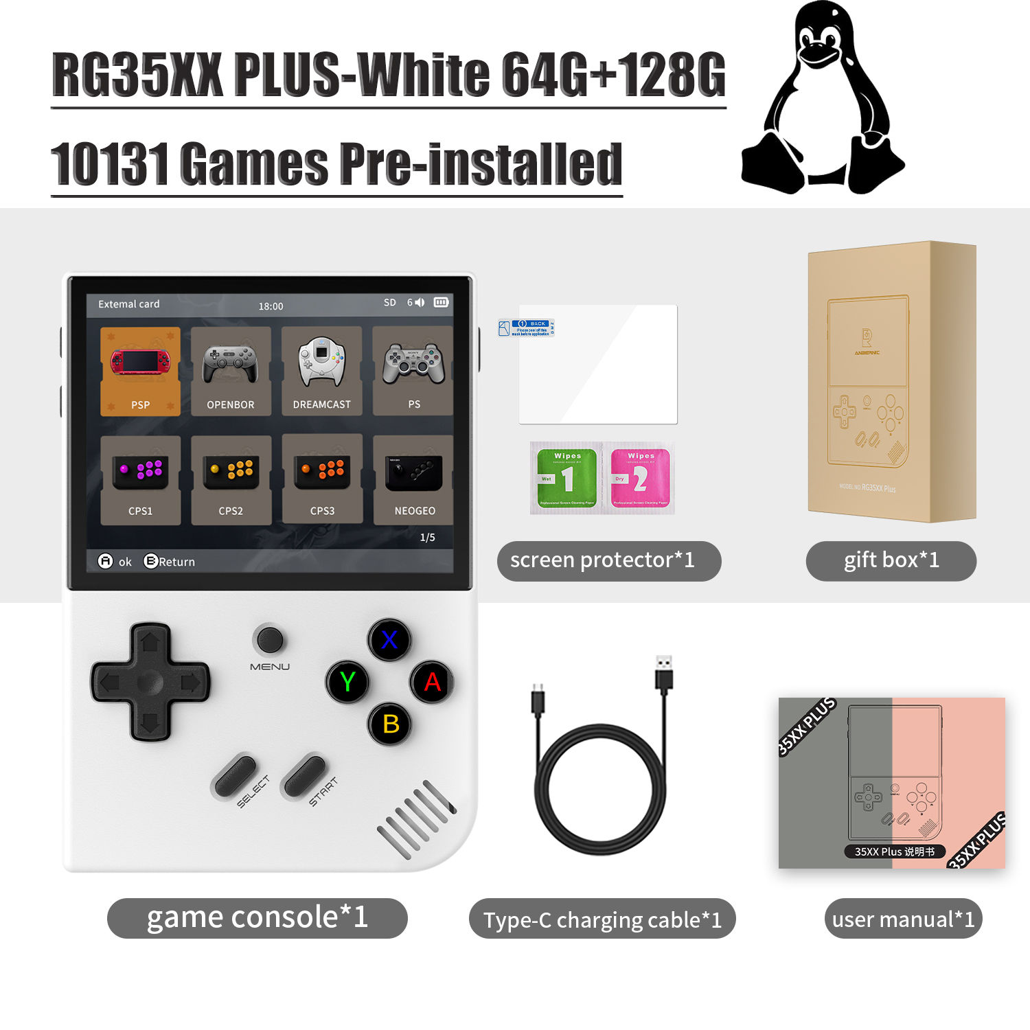 Anbernic 64 Bit RG 35XXPRO RG35XX PLUS Retro Handheld Game Player Built-in 64G T