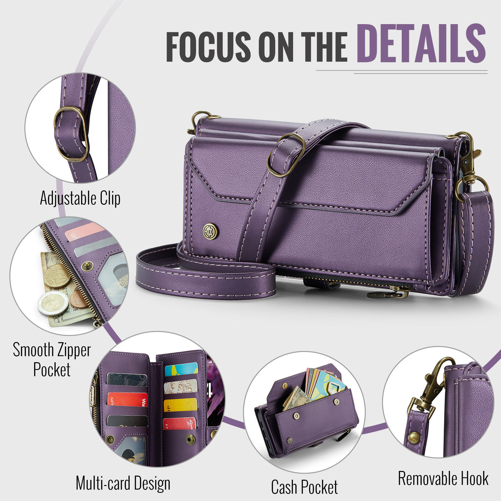 for iPhone Air/17/17 Pro/17 ProMax Case Wallet RFID Blocking with 7-Card Holder 