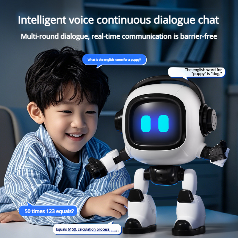 AI Interactive Desk Robot with Voice Recognition Feature Talking Companion, Lear
