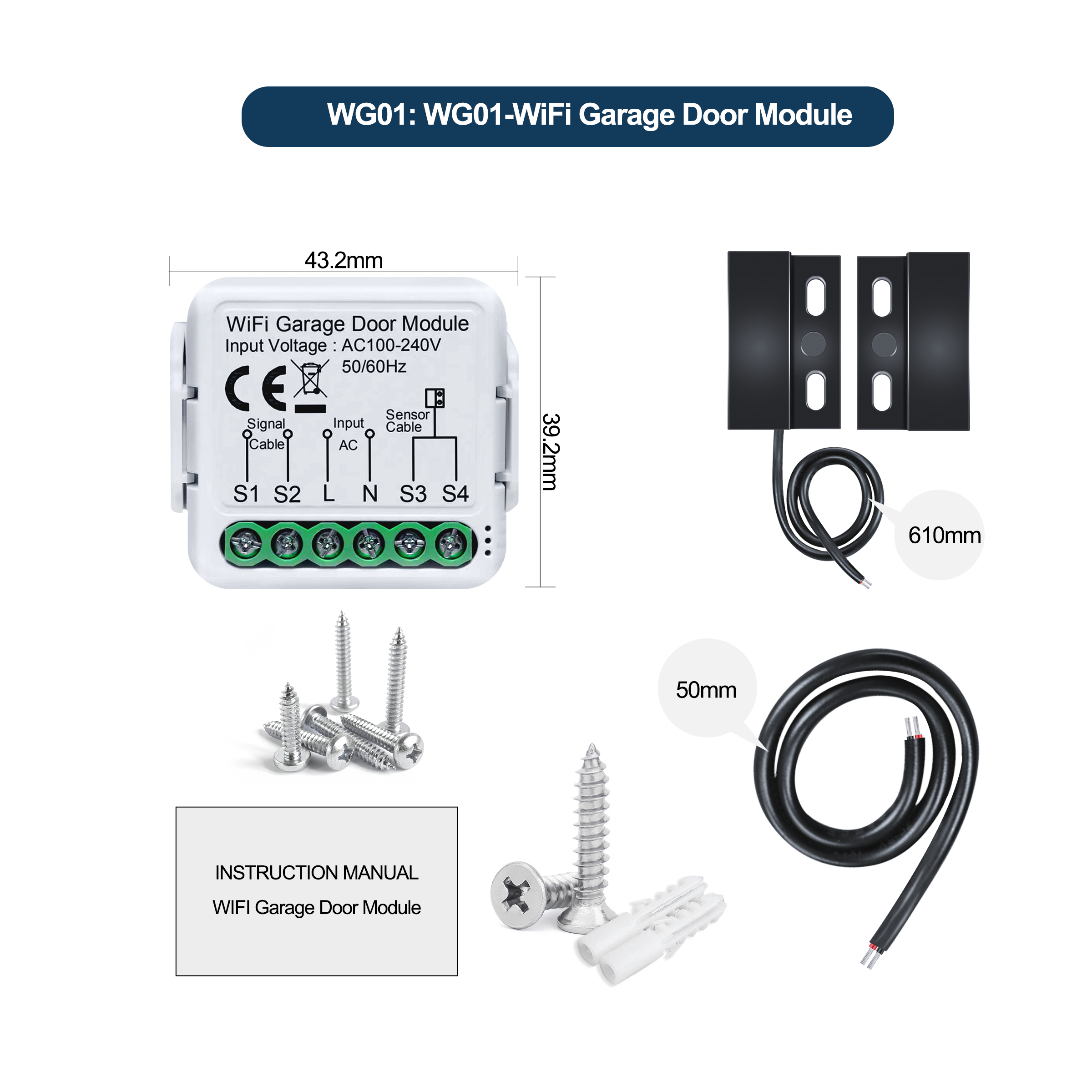 GIRIER Tuya ZigBee/WiFi Smart Garage Door Opener Controller Support APP Remote T