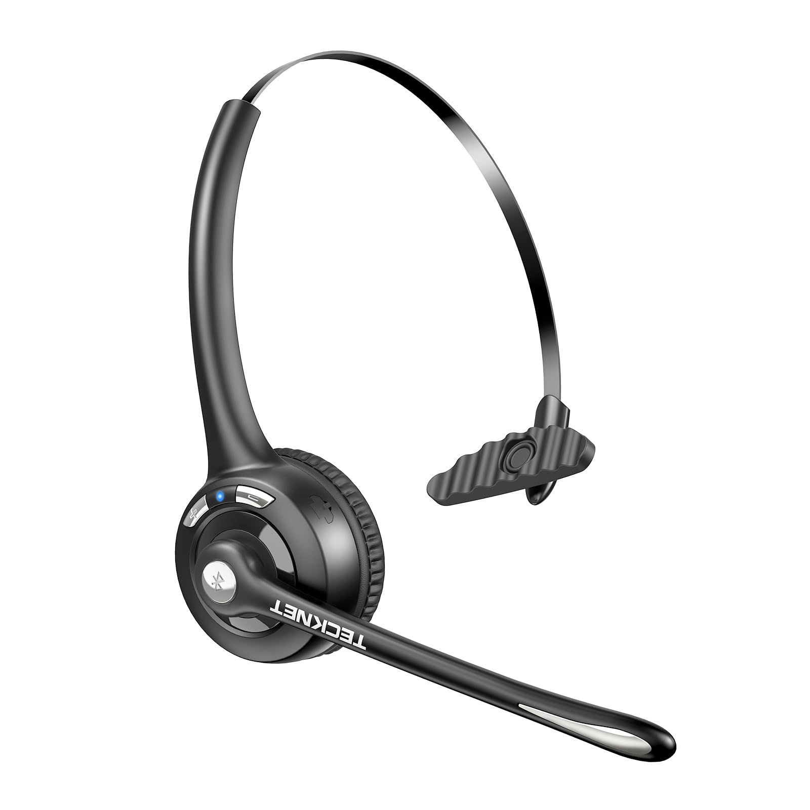 TECKNET Bluetooth Headset Wireless Headset with Noise Canceling Microphone for T