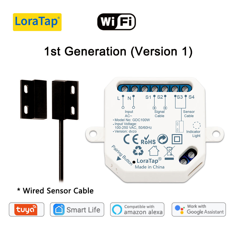 LoraTap Tuya Smart Life Garage Door Sensors Opener Controller WiFi Switch Alexa