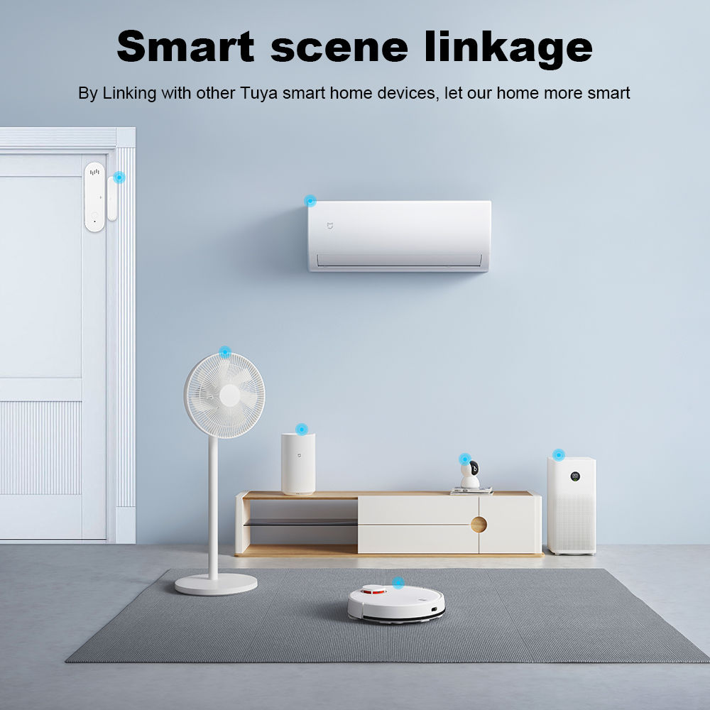 Tuya WiFi Door Window Sensor 80dB Sound WiFi Security Alarm Door Open Closed Det
