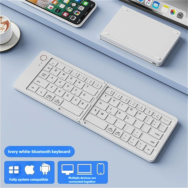 MINGCVIL Mini Foldable Wireless Keyboard Slim Portable Bluetooth Keyboard Rechar