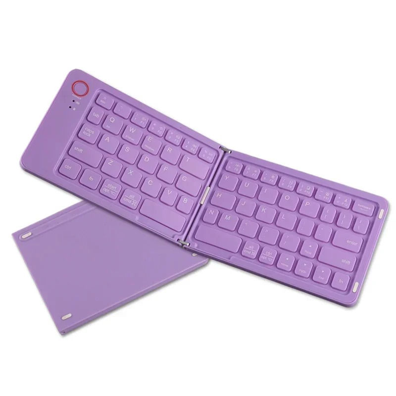 Wireless Keyboard Mini Foldable Slim Portable Bluetooth Keyboard Rechargeable Fo